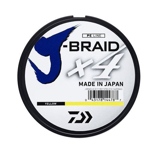 FIR TEXTIL DAIWA J-BRAID X4 0.10MM 3.8KG 135MT GALBEN