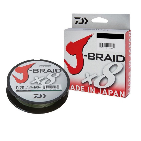 FIR TEXTIL DAIWA J-BRAID X8 VERDE 0.06MM 4,0KG 150M