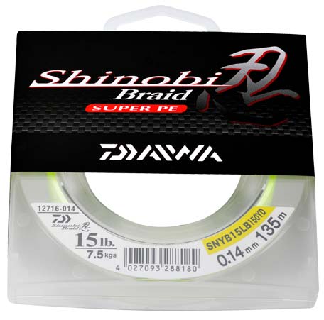FIR TEXTIL DAIWA SHINOBI BRAID FLUO 020MM/14,8KG/135M