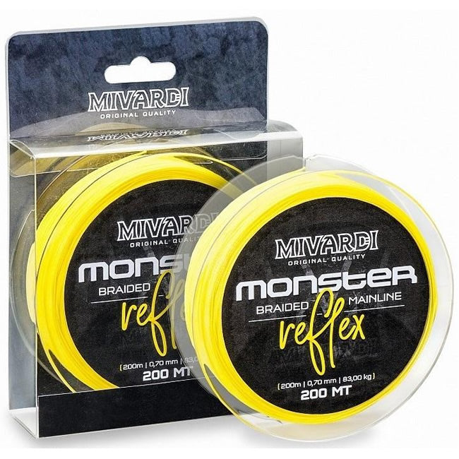 FIR TEXTIL MIVARDI MONSTER REFLEX YELLOW CATFISH BRAID 200m