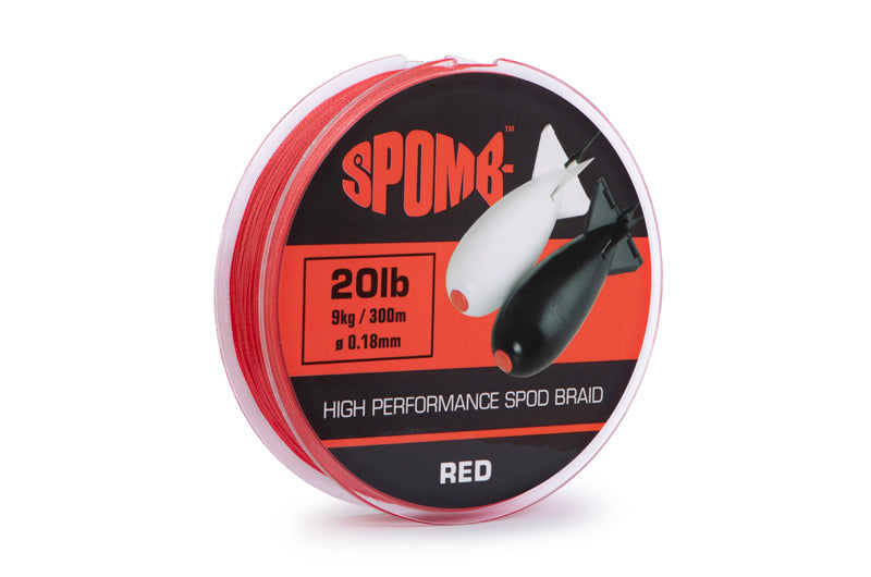 FIR TEXTIL SPOMB BRAID 300M, 9KG, 20LB, RED 0.18MM