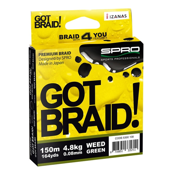 FIR TEXTIL SPRO GOT BRAID GREEN 0.16MM 150M SPIDERWIRE
