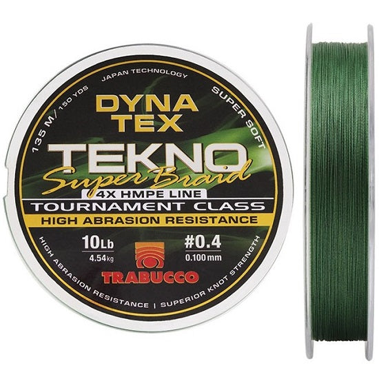 FIR TEXTIL TRABUCCO DYNA TEX TEKNO SUPER BRAID DG 135M 0.185MM 20LB