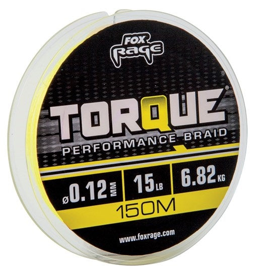 FOX Rage Torque Braid 150m 0.10mm  4.55kg /10lb yellow