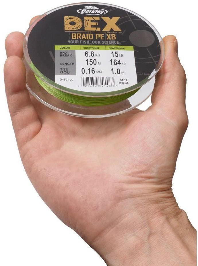 Fir BERKLEY DEX Braid X8, Chartreuse, 4.1kg, 0.04mm, 3000m