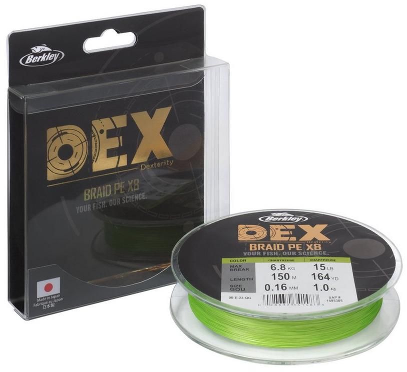 Fir BERKLEY DEX Braid X8, Chartreuse, 7.9kg, 0.10mm, 3000m