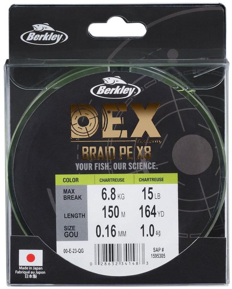 Fir Berkley DEX Braid x8, Chartreuse, 7.9kg, 0.10mm, 150m