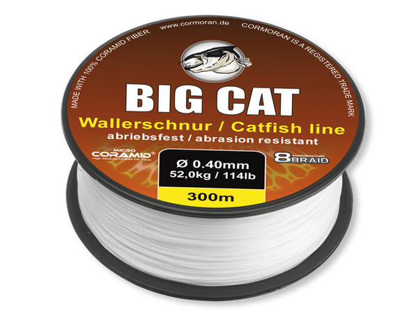 Fir Cormoran Textil Big Cat 8x Braid, White, D=0.40mm, 68kg, 300m
