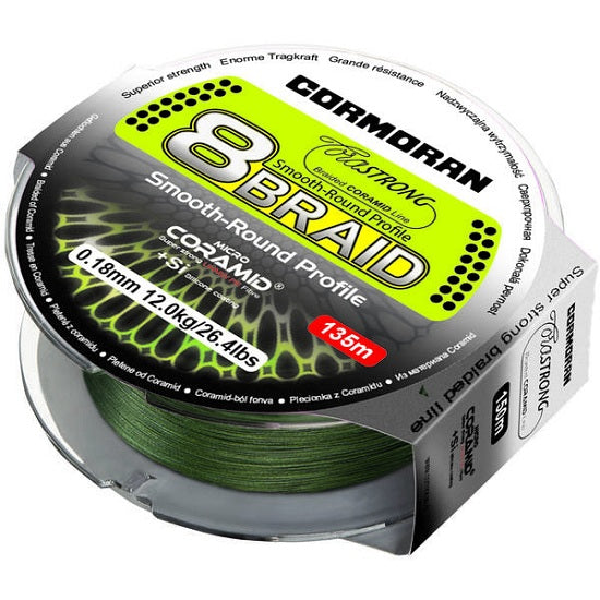 Fir Cormoran Textil CoraStrong 8Braid, Green, 014MM/9,4KG/135M
