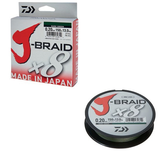 Fir Daiwa Textil J-Braid X8, Dark Green, 018MM/12KG/300M