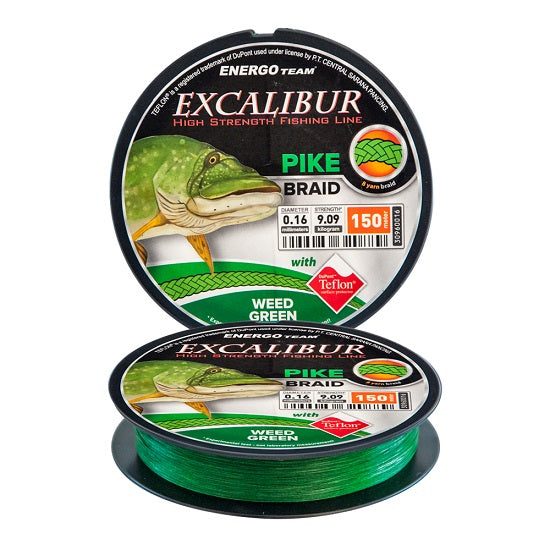 Fir Energo Team EXCALIBUR PIKE 8YARN BRAID 150M 0.14MM GREEN