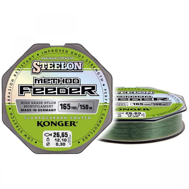Fir Fluorocarbon Coated Konger Steelon Method Feeder Verde 150m