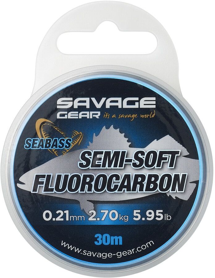 Fir Fluorocarbon SAVAGE GEAR Semi Soft Sea Bass Clear, 6.72kg, 0.35mm, 30m