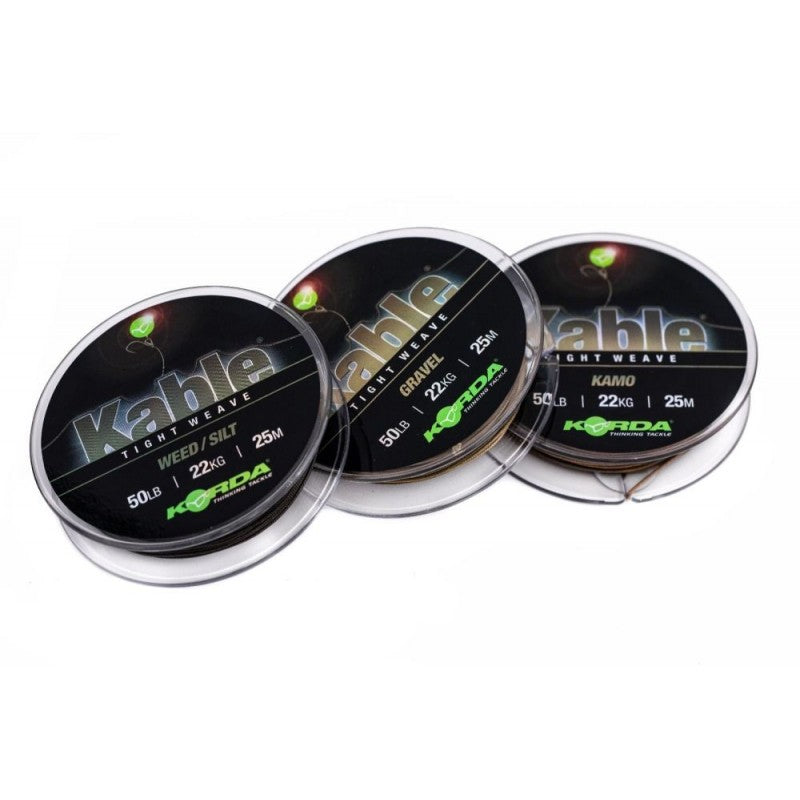 Fir Leadcore KORDA Kable Tight Weave, Gravel, 50lbs, 25m