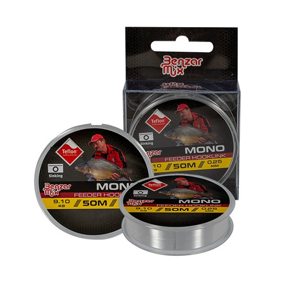 Fir Monofilament Benzar Mono Feeder Hooklink Transparent 50m