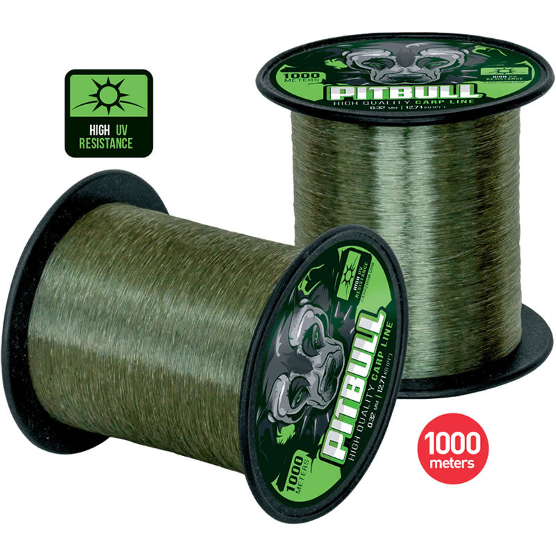Fir Monofilament CARP ZOOM Pitbull High UV Carp Grey 1000m