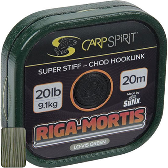 Fir Monofilament Carp Spirit Riga Mortis Lo-Vis Green Chod Hooklink 20m