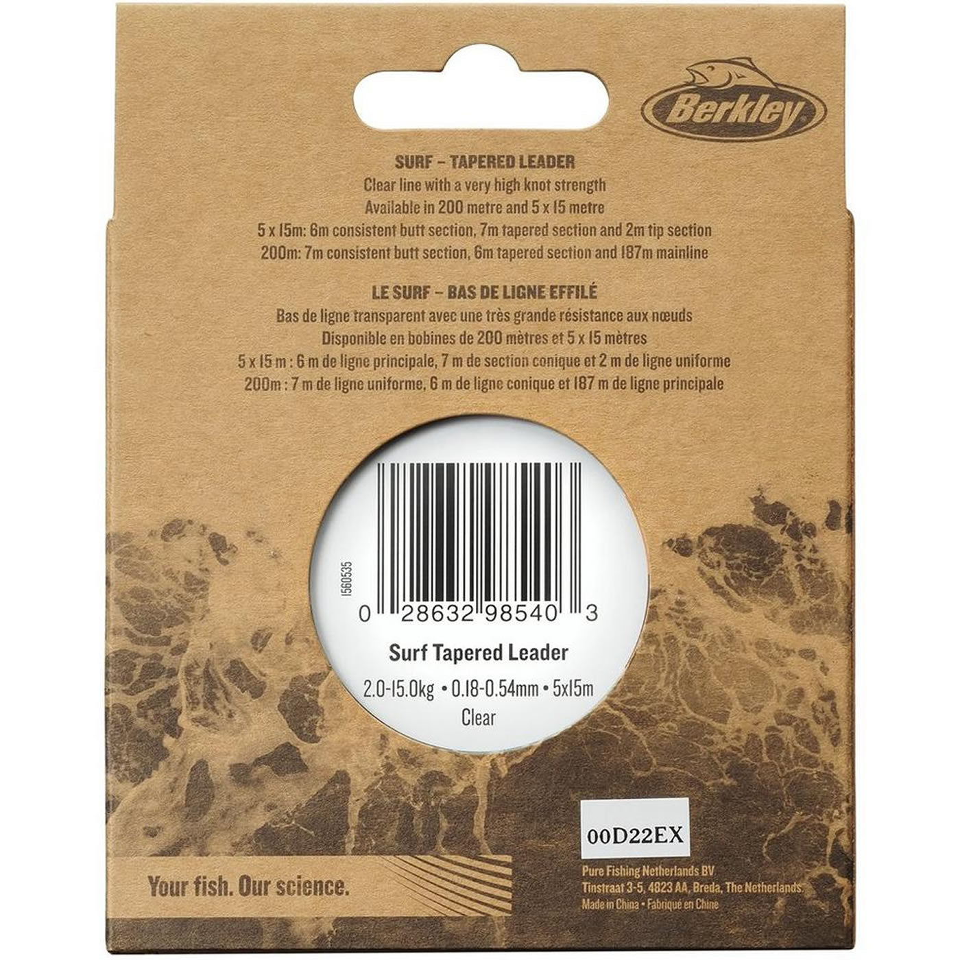 Fir Monofilament Conic BERKLEY Nautil Surf Tapered Clear 200m