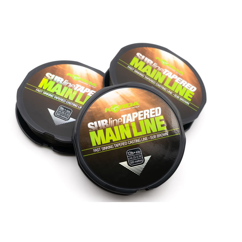 Fir Monofilament Conic KORDA Subline Tapered Mainline, Brown, 8-40lbs/0.28-0.50mm, 300m