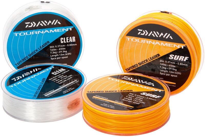 Fir Monofilament DAIWA Tournament Taper Shock Leader, Clear, 0.37-0.80mm, 7.23-29.5kg, 13m