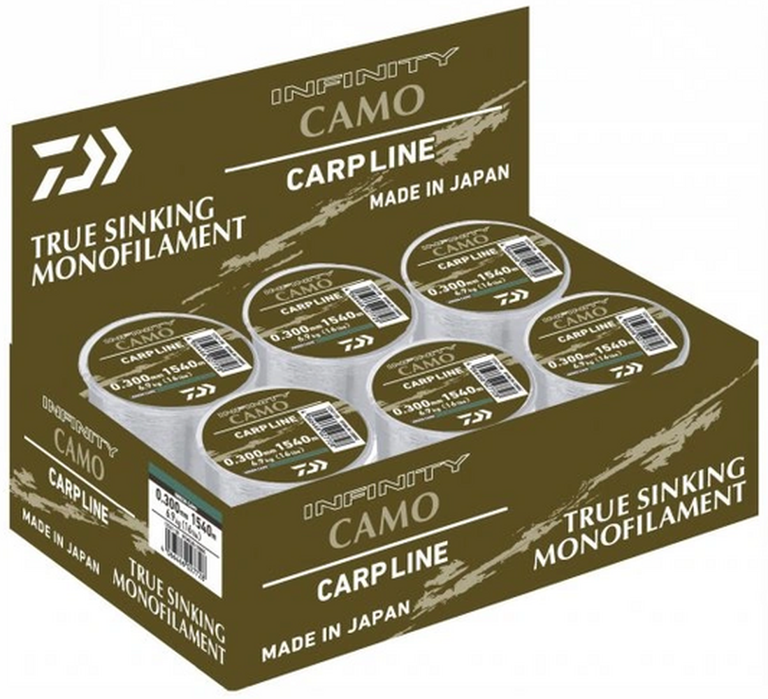 Fir Monofilament Daiwa Infinity Carp, Camo Green, 11.6kg, 0.41mm, 710m
