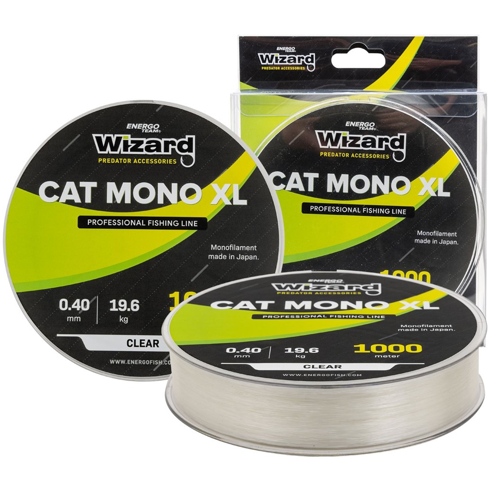 Fir Monofilament Energo Team Wizard Cat Mono XL Catfish Transparent, 0.35mm, 17.95kg, 1000m
