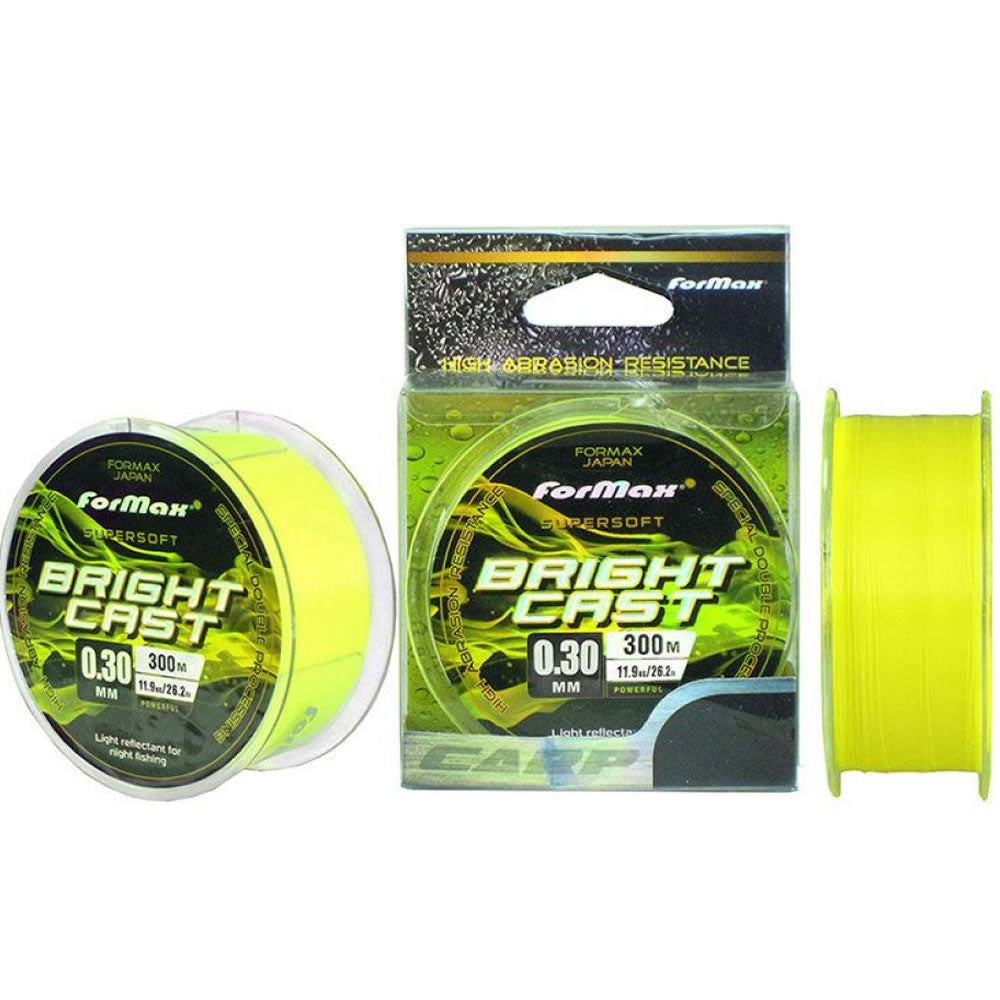 Fir Monofilament FORMAX Bright Cast, Yellow Fluo, 17.40kg, 0.40mm, 300m