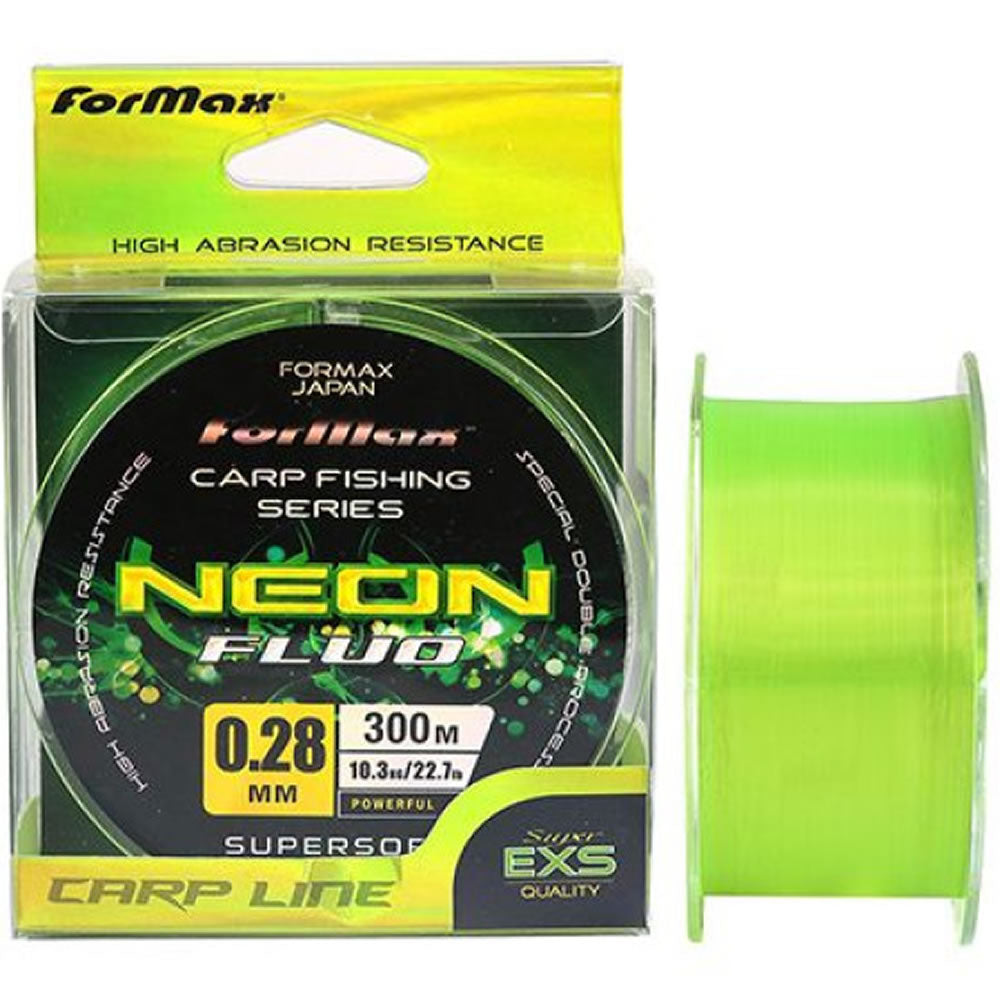 Fir Monofilament FORMAX Carp Neon, Yellow Fluo, 11.90kg, 0.30mm, 300m