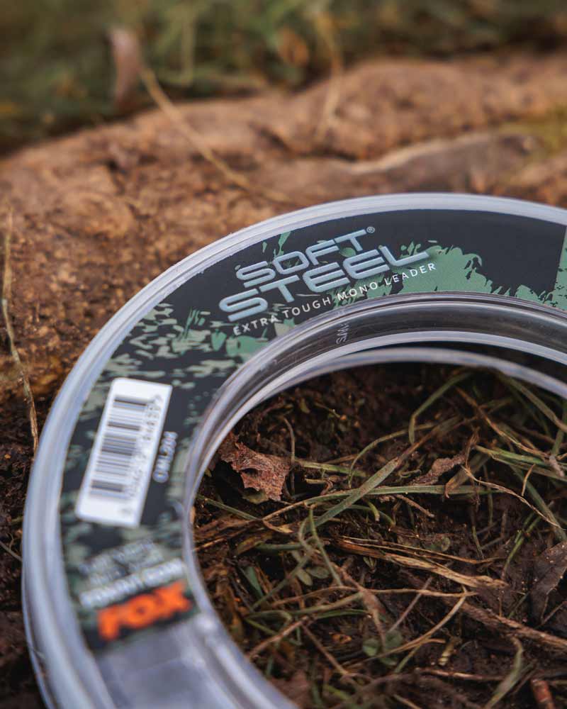 Fir Monofilament Fox Soft Steel Fleck Leader, Camo, 27.3kg, 60lbs, 0.70mm, 80m
