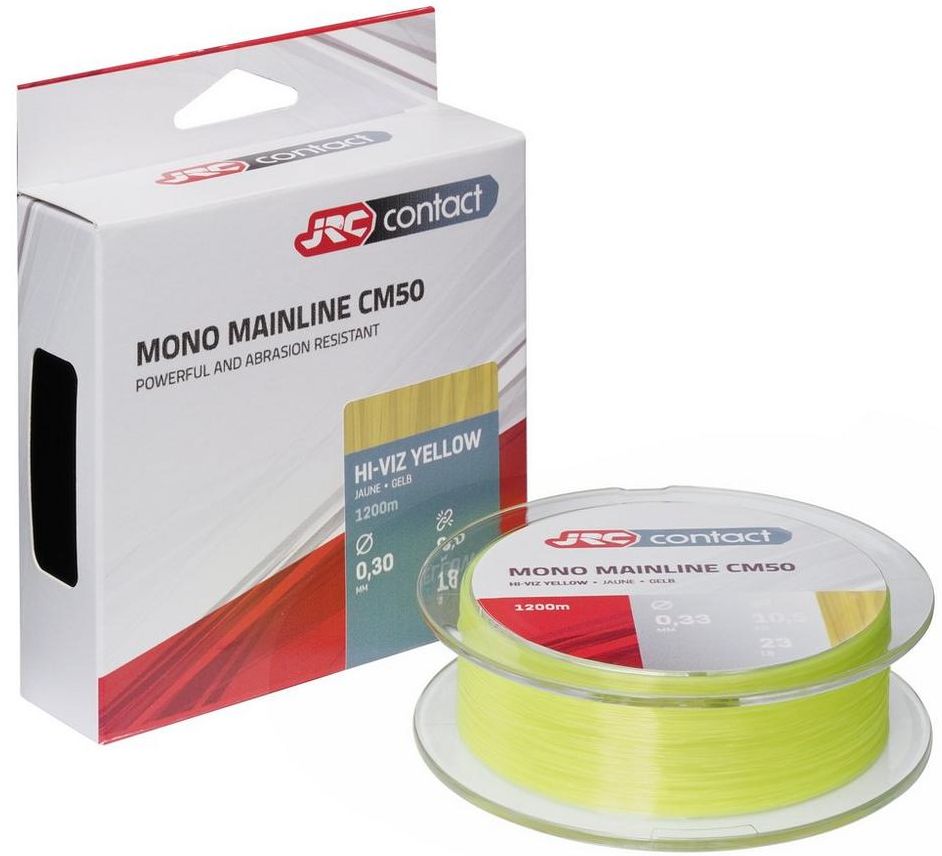 Fir Monofilament JRC Contact CM50 Crap, HightViz Yellow, 7kg, 0.28mm, 1200m