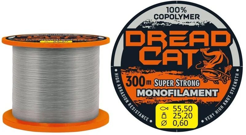 Fir Monofilament KONGER Dread Cat Gri, 39.8kg, 0.50mm, 300m