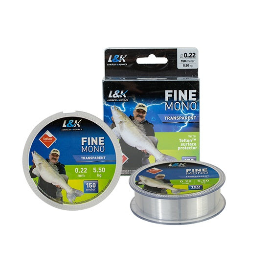 Fir Monofilament L&amp;K Fine Mono Transparent 150m