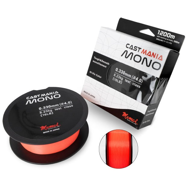 Fir Monofilament MOMOI Cast Mania Mono Flash Orange 1200m