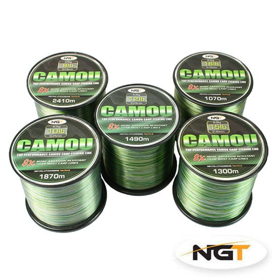 Fir Monofilament NGT Camo Line, 0.25mm 10lbs 1870m