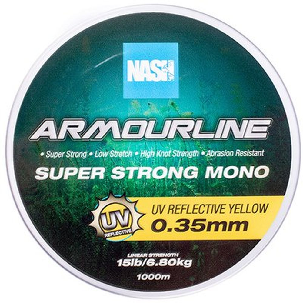 Fir Monofilament Nash Super Strong Mono, UV Yellow, 5.44kg, 12lbs, 0.30mm, 1000m