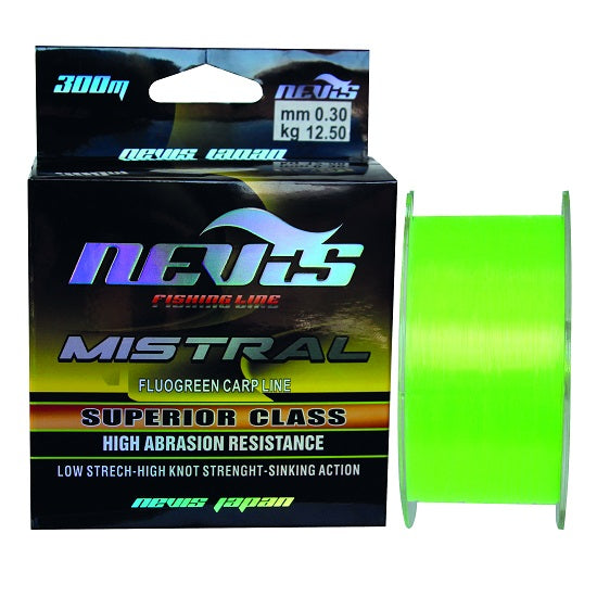 Fir Monofilament Nevis Mistral Fluo Green 300m