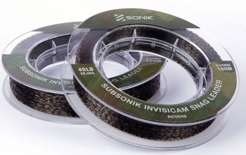 Fir Monofilament SONIK Subsonik Invisicam Snag Leader 100m