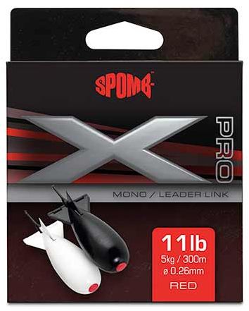 Fir Monofilament SPOMB X Pro Mono Red, 5kg-11lbs, 0.26mm, 300m