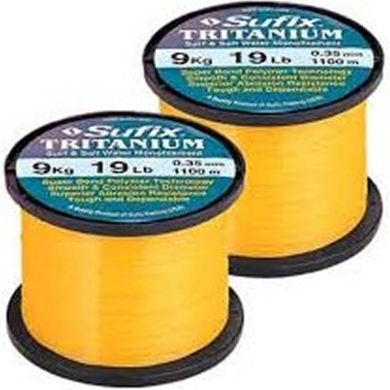 Fir Monofilament SUFIX Tritanium, Neon Gold, 1000m, 0.20mm, 2.7kg/6lbs
