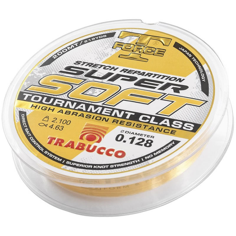 Fir Monofilament TRABUCCO T Force Super Soft, Gold, 200m, 0.185mm, 4.60kg