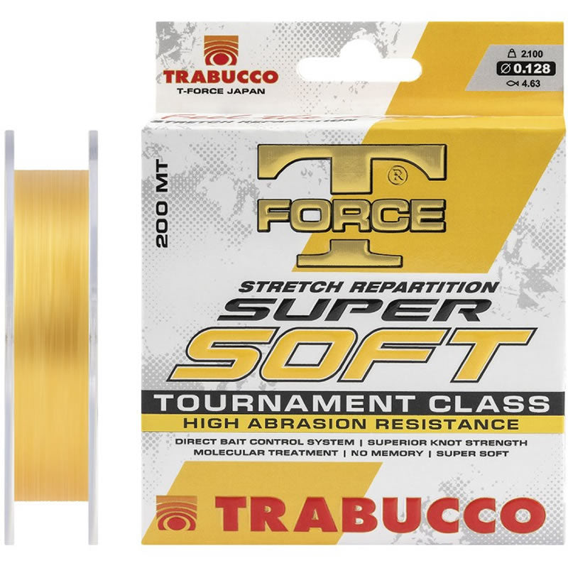 Fir Monofilament TRABUCCO T Force Super Soft, Gold, 500m, 0.255mm, 8.40kg
