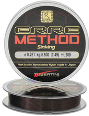 Fir Monofilament TUBERTINI Erre Method Red Brown Sinking, 4.5kg, 0.203mm, 200m