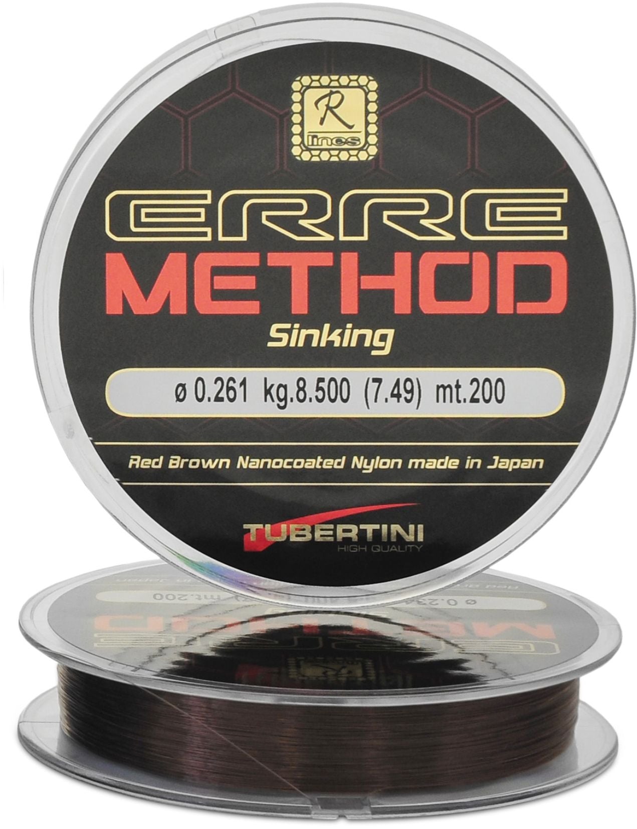Fir Monofilament TUBERTINI Erre Method Red Brown Sinking, 4.5kg, 0.203mm, 200m
