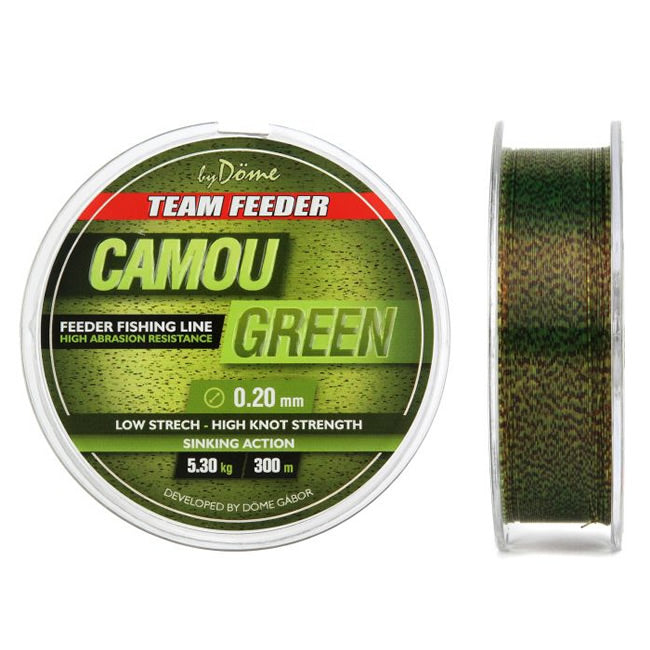 Fir Monofilament Team Feeder By Dome Camou Green 300m
