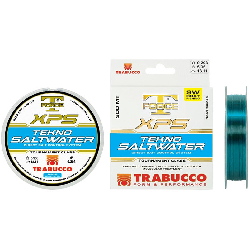 Fir Monofilament Trabucco SF XPS Tekno Saltwater, Crystal Blue, 0.500mm, 22.72kg, 300m