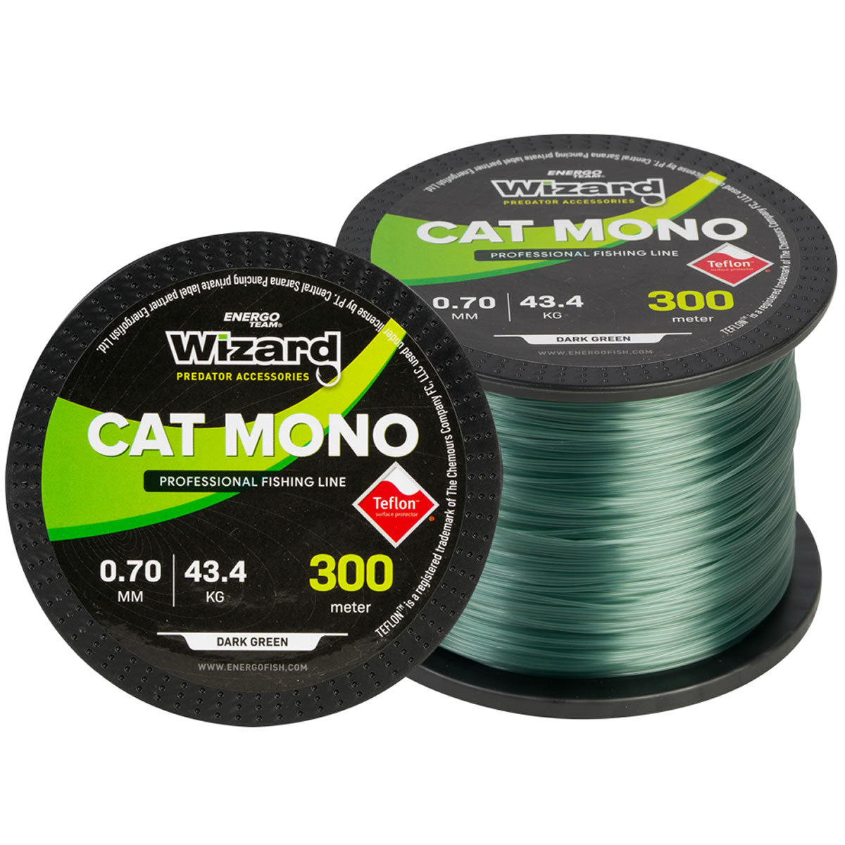 Fir Monofilamet Wizard Cat Mono Line Dark Green 300m