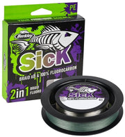Fir Textil BERKLEY Sick Two In One &amp; Fluorocarbon Duo Spool System, 0.12/0.35mm 150/40m, Moss Green-Fluo Clear