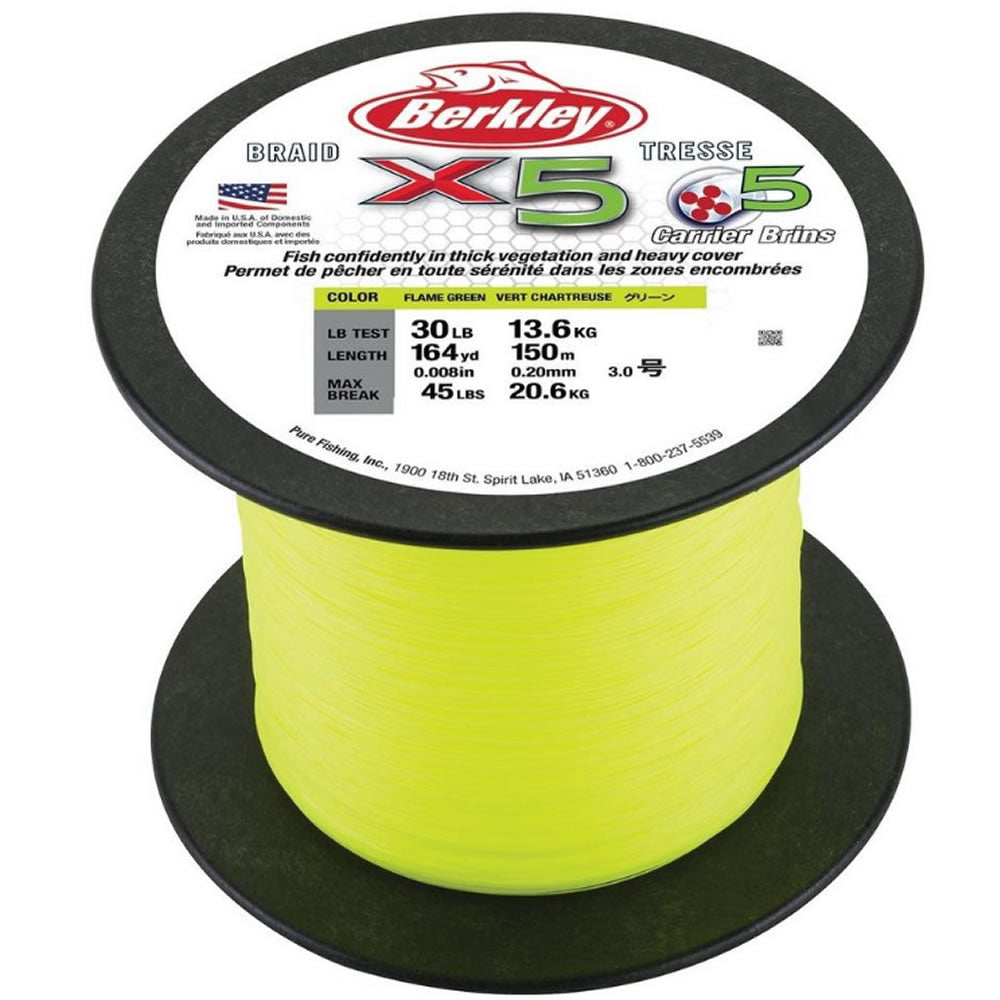 Fir Textil BERKLEY Superline X5 Flame Green, 2000m, 0.08mm, 7.60kg