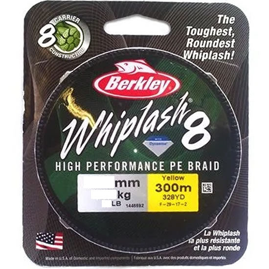 Fir Textil BERKLEY Whiplash 8, Yellow, 300m, 0.06mm, 10.9kg