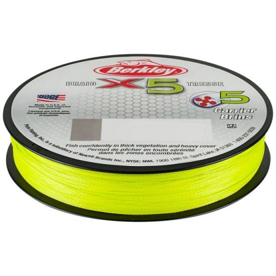 Fir Textil BERKLEY X5 FLURO VERDE 0.10MM/9.0KG/150M